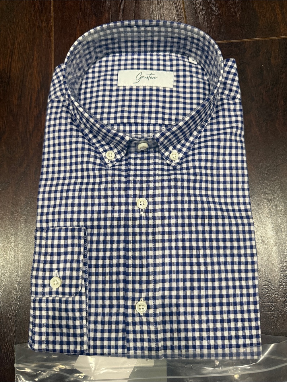 Gaston Men's Blue & White Gingham Button-Down Shirt